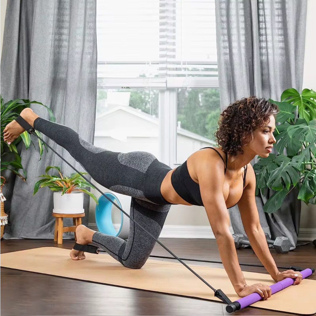 Barre Multifonctionnelle de Pilates Avec Corde de Tension