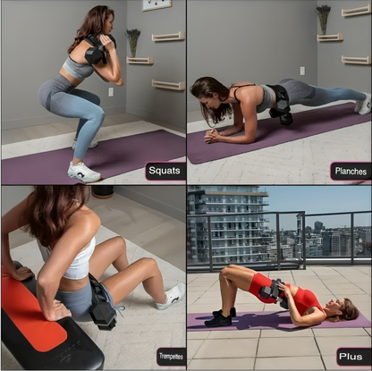 Ceinture de Fitness Avec Poids Réglable pour L'entraînement à Domicile - Kit de 2 Ceintures