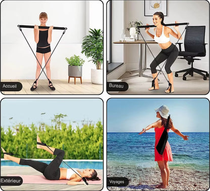 Barre Multifonctionnelle de Pilates Avec Corde de Tension